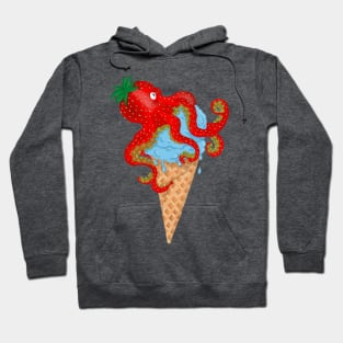 Strawberry ice cream, octopus, ice cream and summer Hoodie